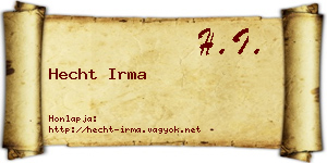 Hecht Irma névjegykártya